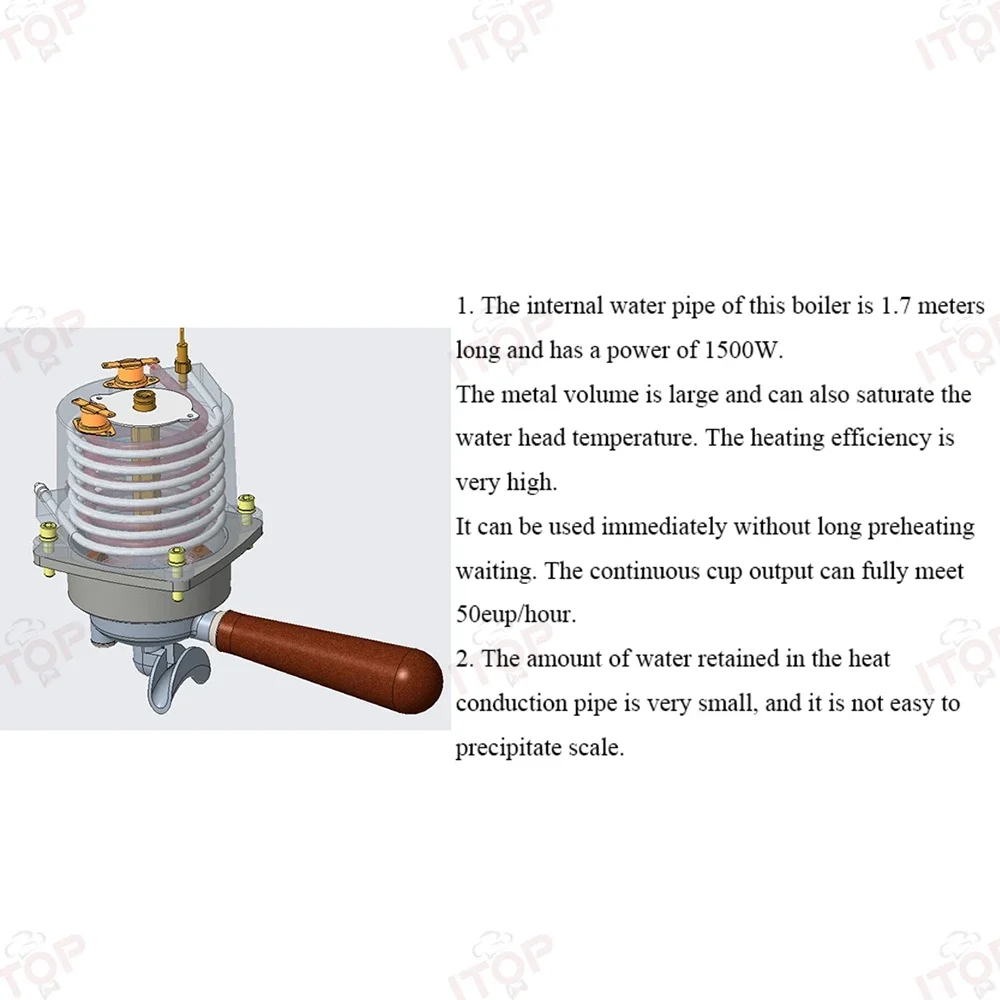 ماكينة قهوة إسبريسو احترافية ITOP CM808 مع مضختين...