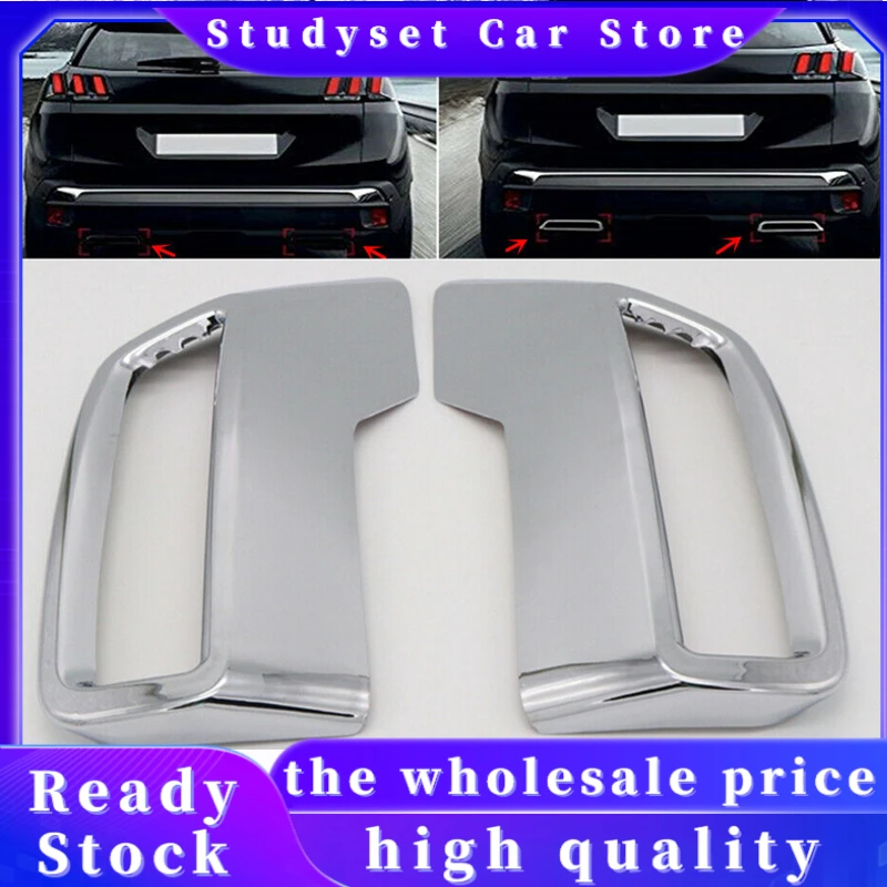 1 Set Per Peugeot 3008 Ii 5008 T87 2017-2021 Marmitta Di Scarico Posteriore Per Auto Estremità Terminale Tubo Adesivo Copertura Accessori Decor Trim