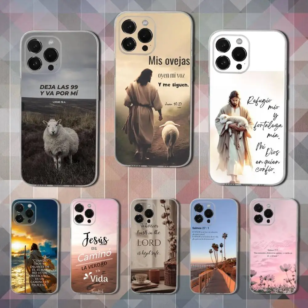 Inspirational Spanish Bible Verse Transparent Phone Case