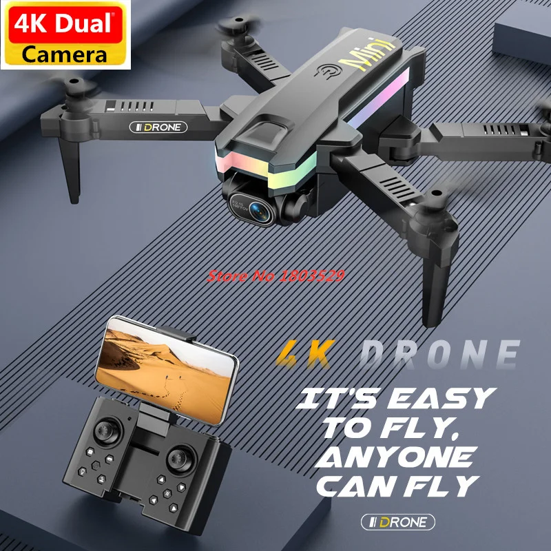 Mini Drone 4K Professionale Hd Doppia Fotocamera Rc Drone Pressione Dell'Aria Altitudine Fissa Pieghevole Quadcopter Rc Giocattoli Regalo Rc Drone Gio