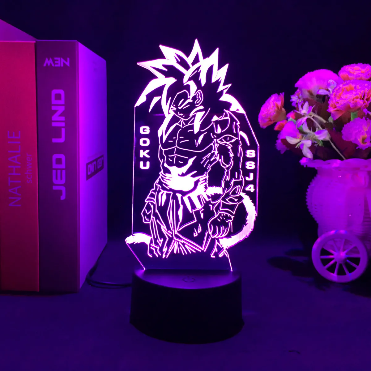 ZGSBT Lampada da illusione 3D Luce notturna a LED Lampada colorata Vegeta Anime Drogan Ball Lampada decorativa Ideale per la camera di un bambino o come decorazione per l'ufficio