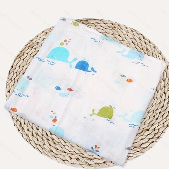 Neonato morbido 100% mussola di cotone swaddlle coperta neonato avvolgere 120x110cm