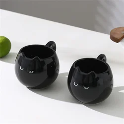 Cat Shaped Ceramic Mug - Creative 380ml/13oz Coffee & Drink Cup - 301-400ml (Black)