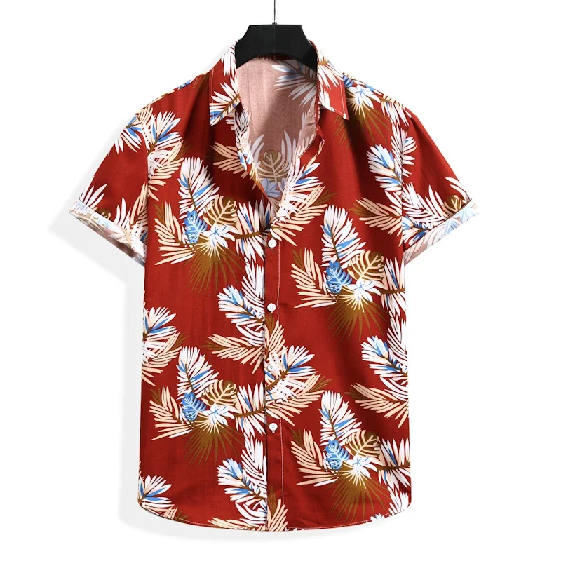 

Floral Hawaiian Aloha Shirt Men 2022 Brand Slim Fit Short Sleeve Beach Shirt Mens Harajuku Streetwear Casual Floral Shirts XXL