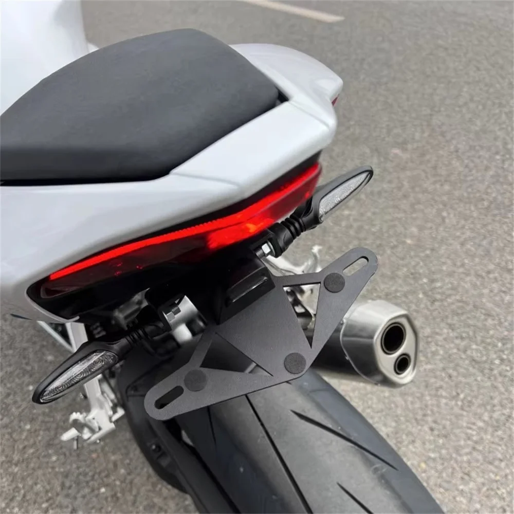 ZXMOTO 500RR ZX500RR 접이식 짧은 테일 번호판 프레임 두께 4mm 스테인레스 스틸 번호판 프레임 수정