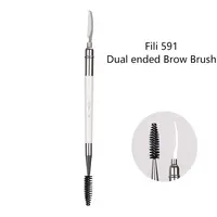 1pc Dual ended Brow Comb Makeup brush Eyebrow Make up brushes stainless steel Eye Lashes roller Eyelashes white Beauty tool 591