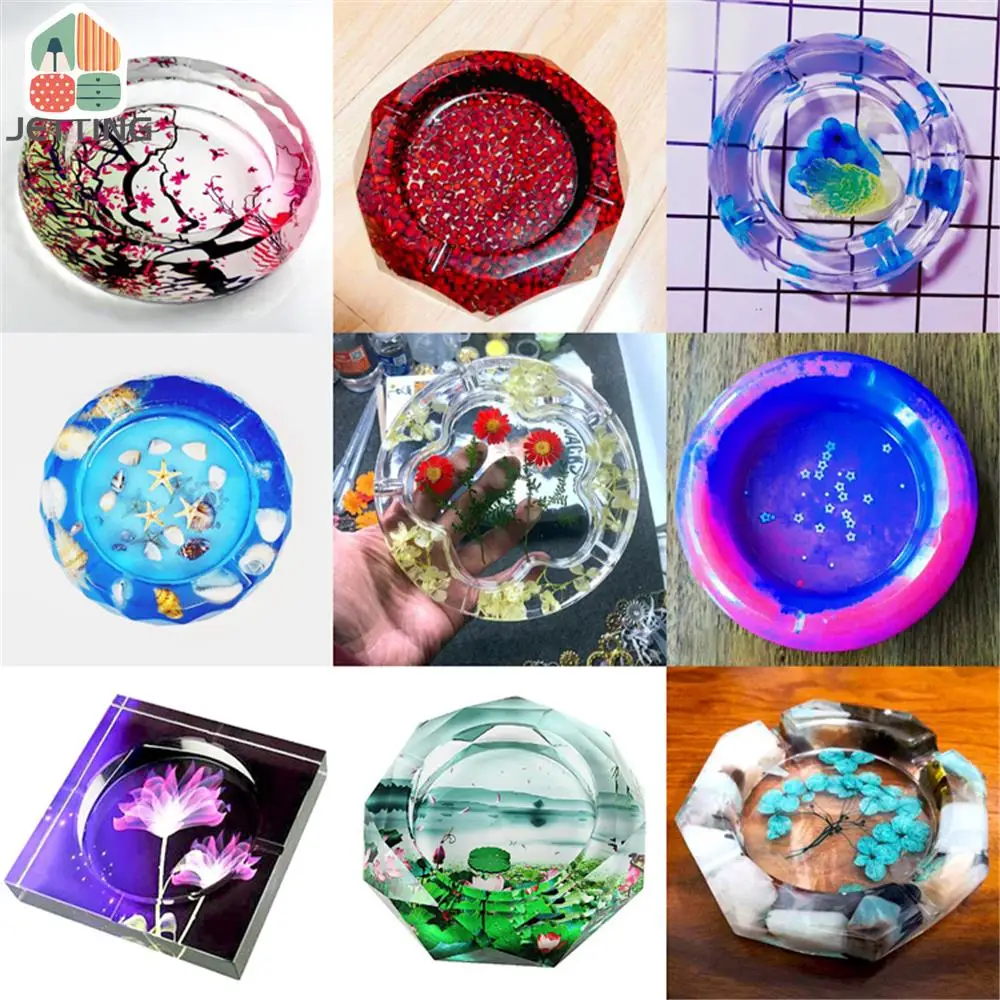 Silicone mold square round ashtray resin tray for making DIY art crafts home decoration
