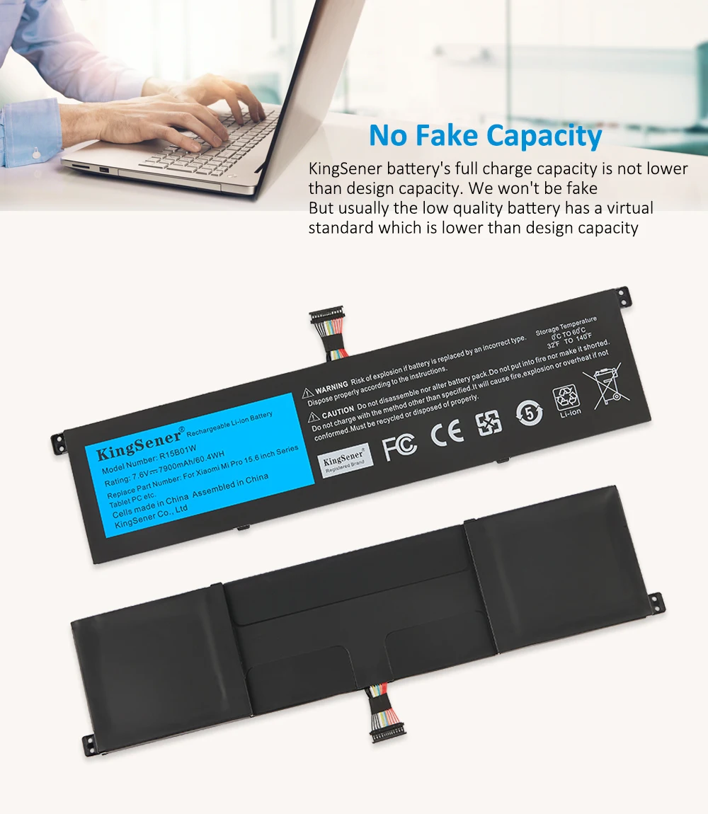 Kingsener-bateria do Portátil para Xiaomi Pro R15b01w 15.6 Gtx Série Tm1701 Notebook 7.6v 7900mah 60 wh Novo - Imagem 4