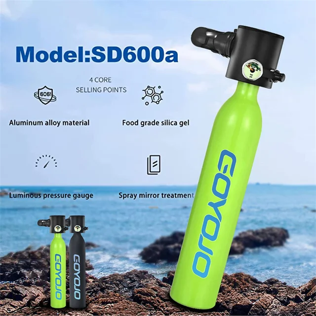 GOYOJO 0.5 Liter Mini Scuba Diving Oxygen Tank Kit (Allows for 5-10 Minutes Underwater Breathing) 3