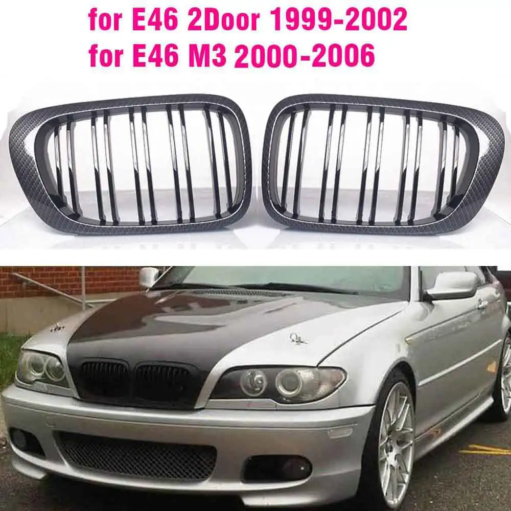 Carbon Fiber Color Front Kidney Grill For BMW 3 Series E46 M3 2000-2006 ...
