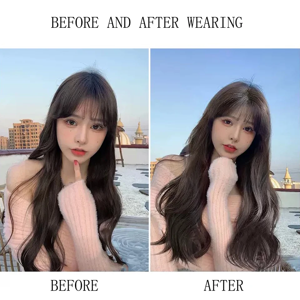 Sintetici Clip-on Extension Di Capelli A 3 Fasce - Ricci, Scuro Con - Foto 7