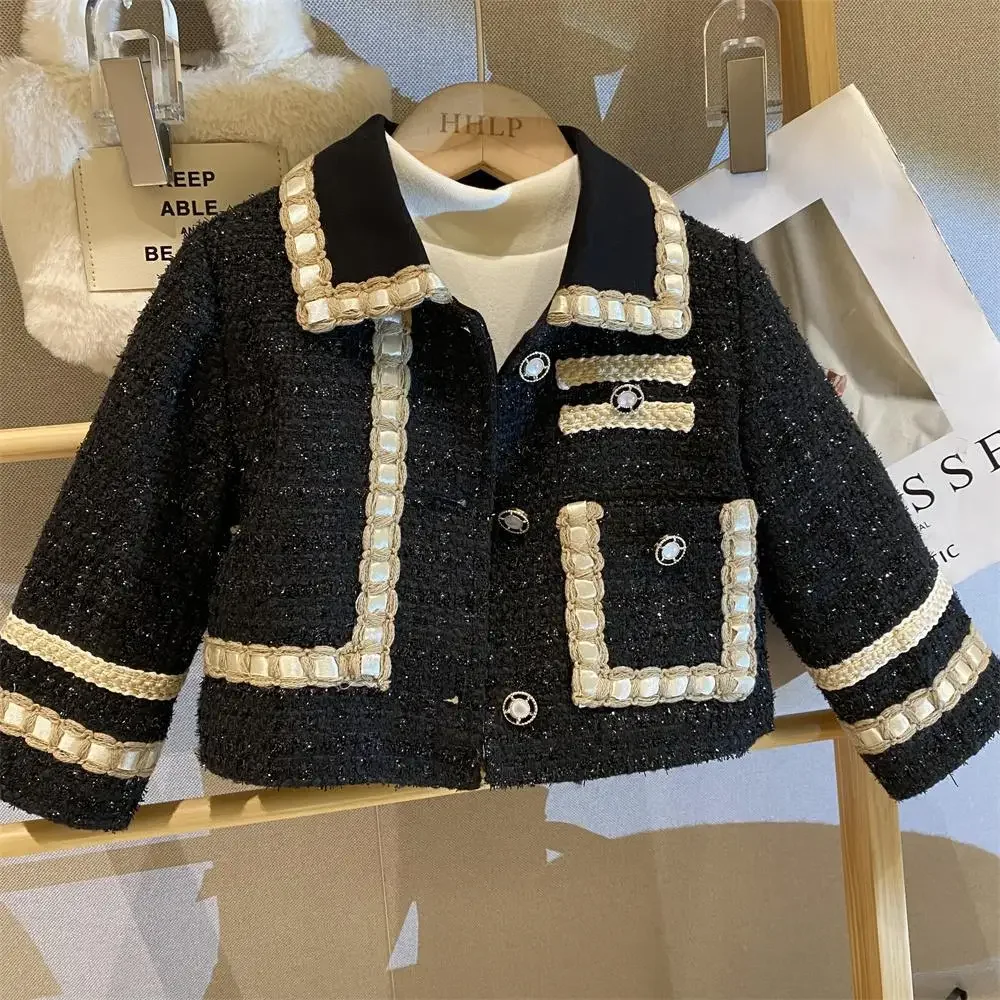 Kids Clothing Set Girls Clothing Set Girl 2 Piece Tweed Set Winter Suit Clothes For 1-10Years Children's Cotton Padded Jacket Coat+Skirt Kids Classic Outfits