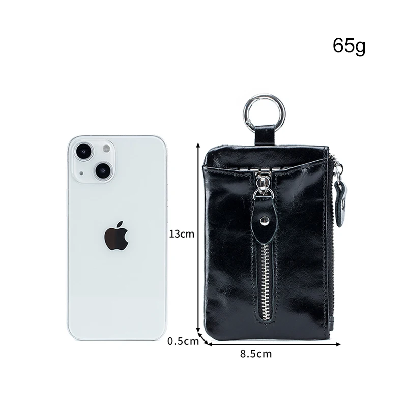 Multi-function Leather Key Wallets Unisex Coin Bag Zipper Protection Keys Holder Storage Leather Texture Pouch Practical Solid