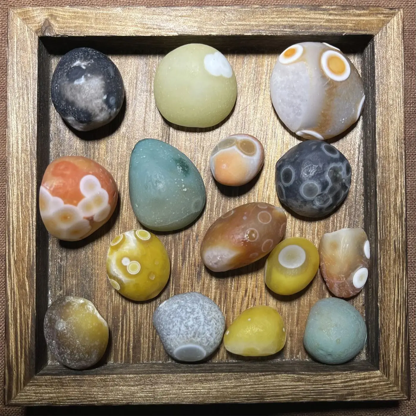 1pcs/lot Special Rare Natural Gobi Agate Geode Rough multicolored Eye pattern Meditation and healing small Ornaments