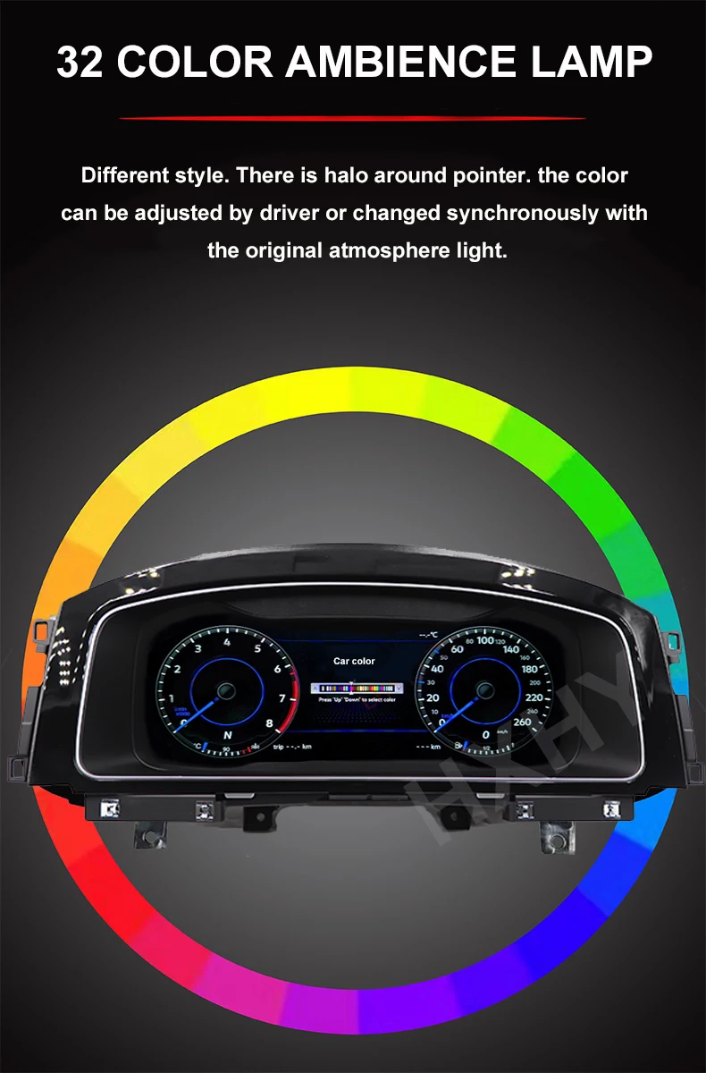 Car LCD Digital Cluster Virtual Cockpit SpeedMeter Dash For Volkswagen VW Jetta