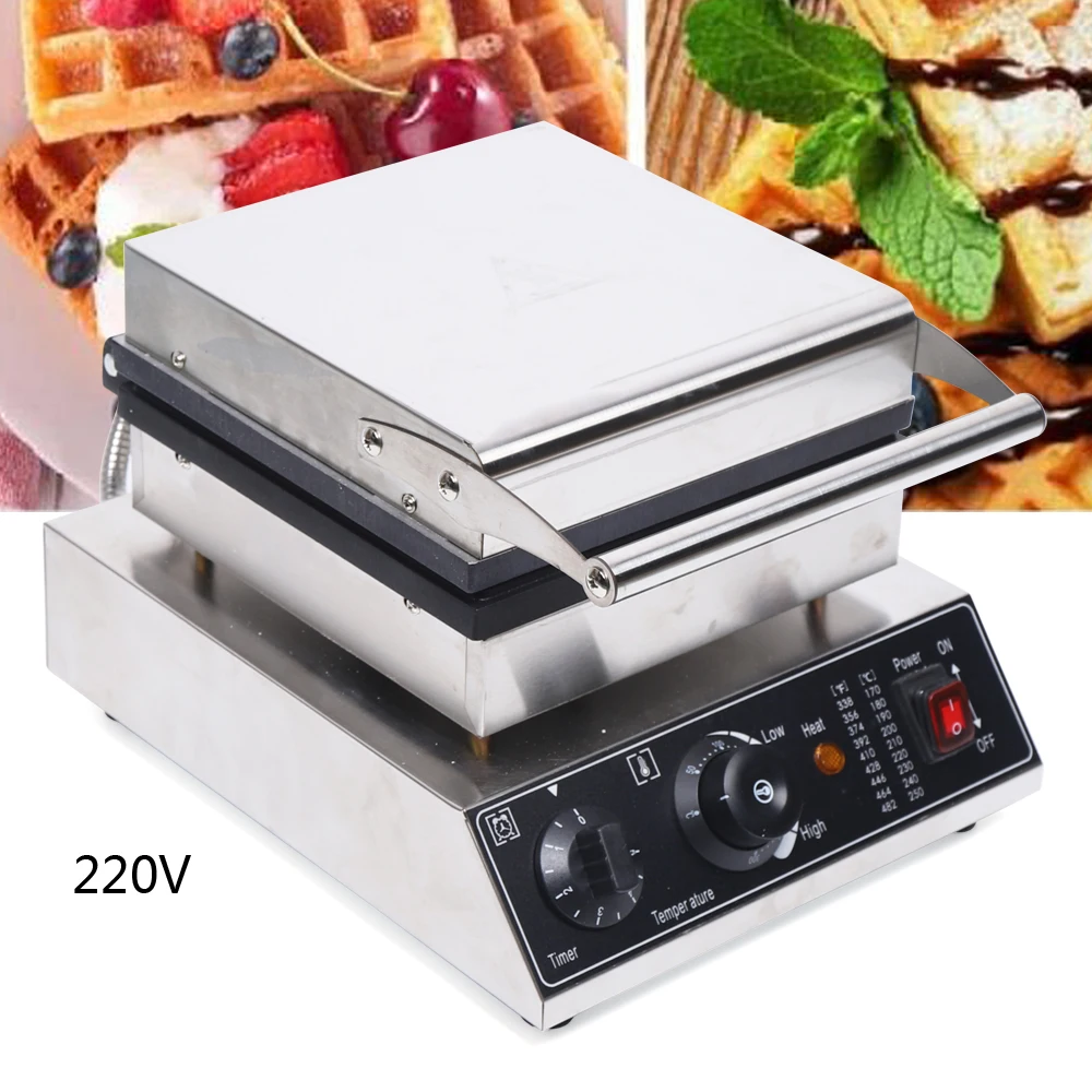 Waffle Elettrico Commerciale Antiaderente, 220 W, 1750 V, 4 Pezzi