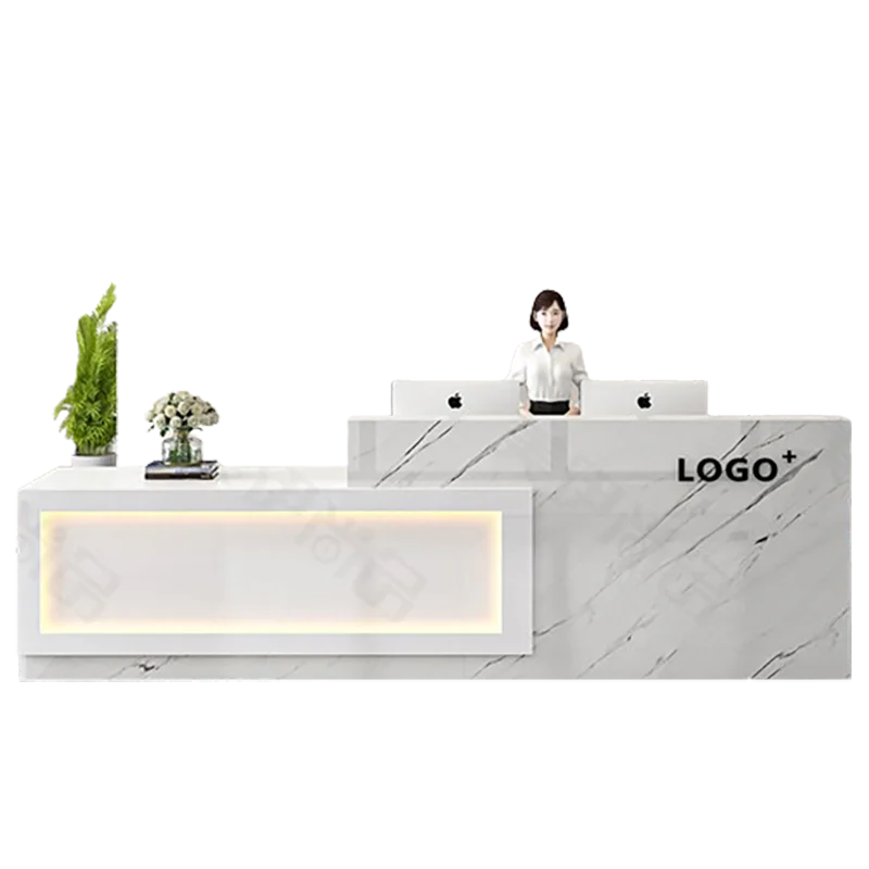 Wooden Stylish Reception Desks Beauty Salon Glamour Checkout Reception Desks Office Modern Mostrador Commercial Furniture