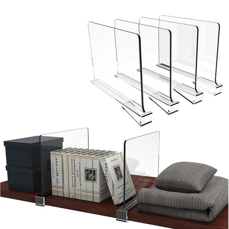 Acrylic Dividers Shelf Divider For Closets Organizers With Wooden Shelves Shelf Dividers Closet Purses Separators Shelf Divider 2