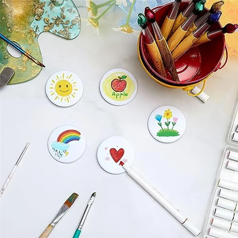 L19-20개 DIY 흰색 버튼 핀 2.25인치/58mm 블랭크 공예 버튼 종이+금속 DIY 배지 DIY 공예용 크리스마스 공예 용품