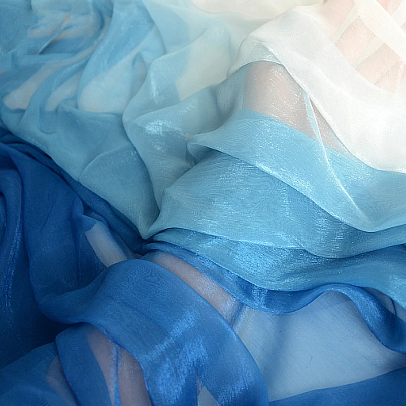 3/5/10 m glitzernder Regenbogen-Organza-Stoff mit Farbverlauf