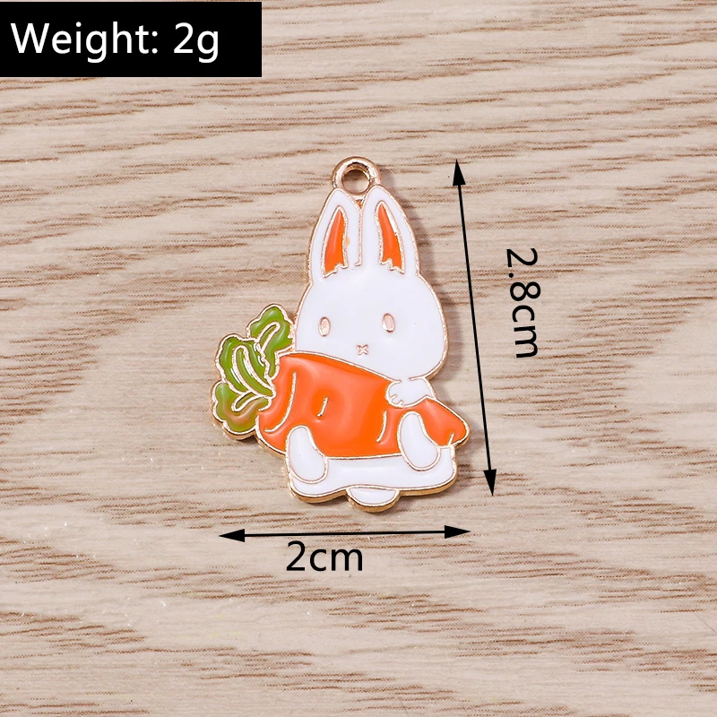 10 Stück 16*21mm Emaille Kaninchen Charms für Schmuckherstellung Legierung DIY Charms Anhänger Halsketten Ohrringe Zubehör Handarbeit Basteln – Detail 27