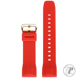 Sport Waterproof High Tensile Silicone Watch Strap, 24mm Bracelet - 24mm (Red03)