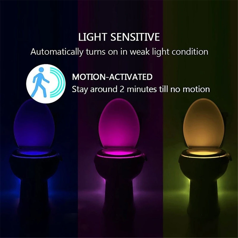 8Color Motion Sensor LED Light Bowl Human Body Induction Toilet Light Night Glow  Bowl Illumibowl Potty Backlight Seat Lamp - AliExpress