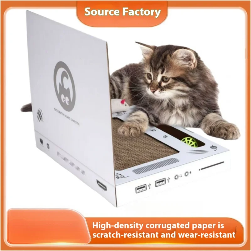 Cat Computer Laptop Cat Scratching Board Foldable Durable Corrugated Paper Cat Toy Wholesale