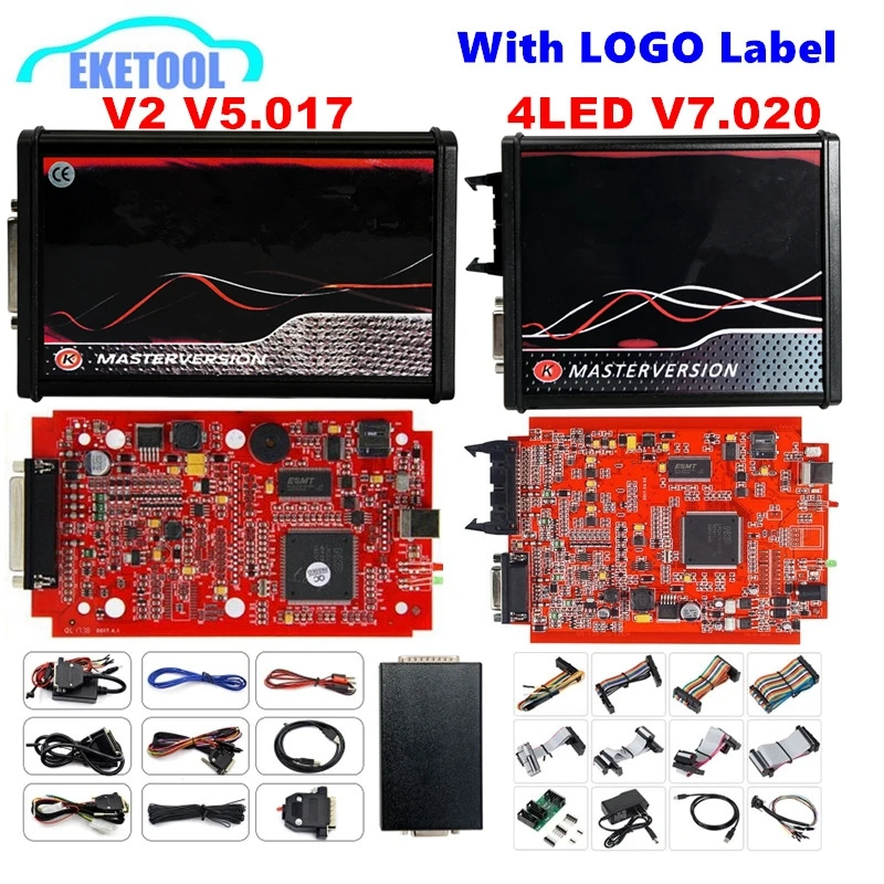 V2.80 Kess V5.017 Eu Red Ktag V7.020 4 Led 2.25 Online Kess 5.017 K-Tag 7.020 Obd2 Programmatore Ecu Diagnostico Cornice Bdm