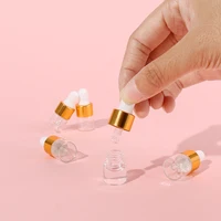 50pcs 1ml Clear Mini Glass Dropper Bottles Small with Glass Eye Dropper for Essential Oils Sample Traveling 2