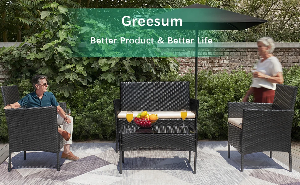 4 قطع باللون الأسود والبيج