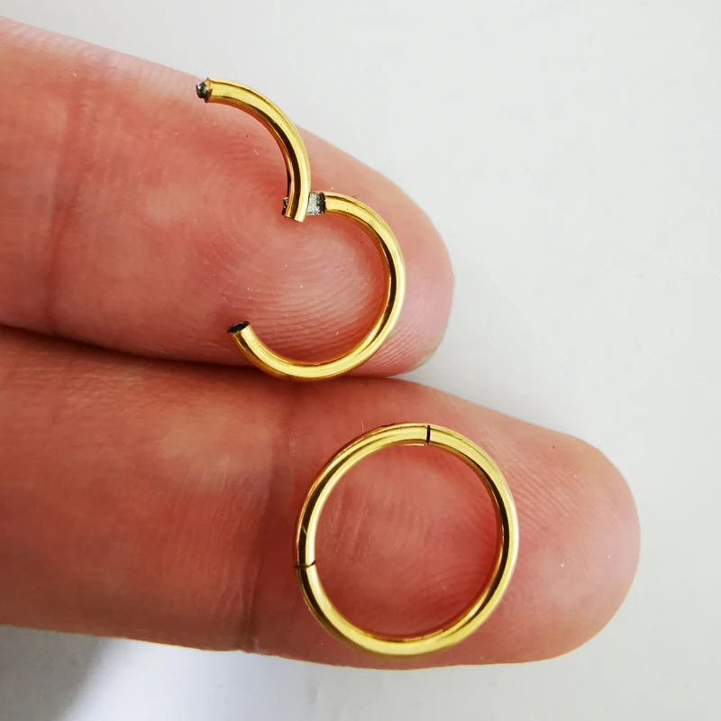 Nose Rings Piercing Jewelry 1Piece Surgical Steel Tornito Nose Clicker 16G18G Septum Piercing Clicker Ear Cartilage Pircing Earring Helix Septum Cliker Ring