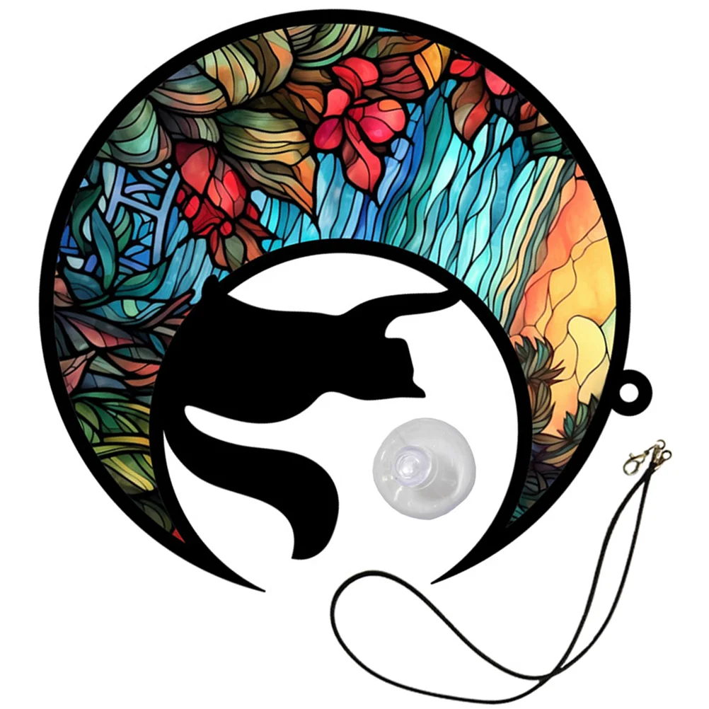 

1 Set of Cat And Moon Wall Cat Moon Pendant Acrylic Hanging Moon Cat Hanging Ornamentation