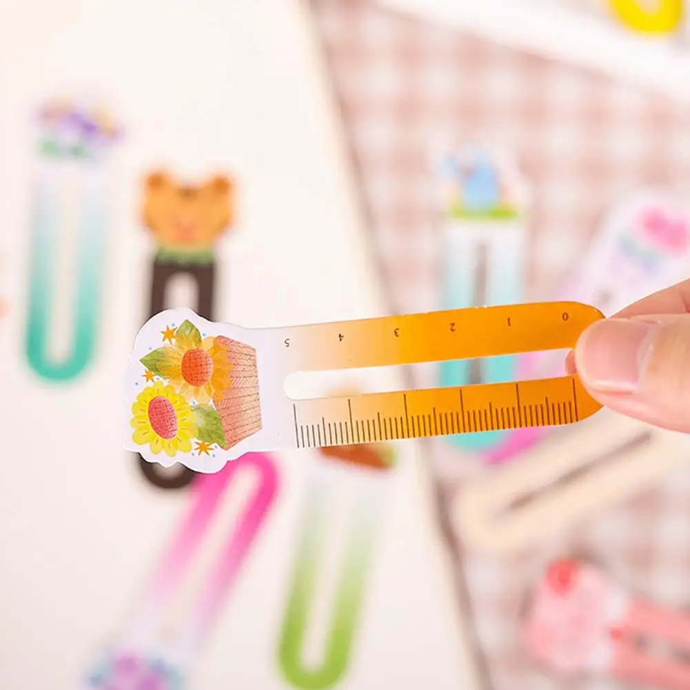 Bright Colored Bookmarks for Children Cartoon Bookmark for Kids Cute Cartoon Animal Flower Bookmarks Portable Paper Kids'
