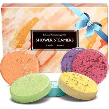 Shower Steamers- 6 Pack Shower Bombs with Lavender Scent, Self-Care Presents for Women Who Have Everything