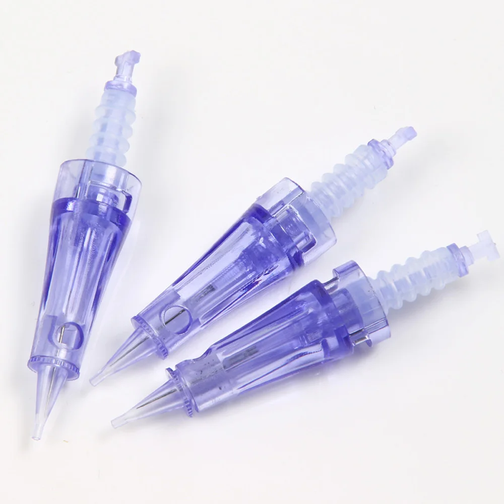 Professional Blue Bayonet 1P/1R Permanent Makeup Eyebrow Tattoo Needles With Membrane Prevent pigment backflow Cartridges