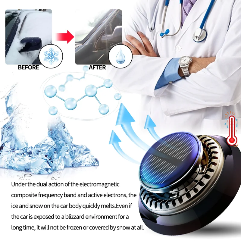 New Electromagnetic Deicer, Solar Car Fragrance, Car Perfume, Durable Accessories, High-end Fragrance