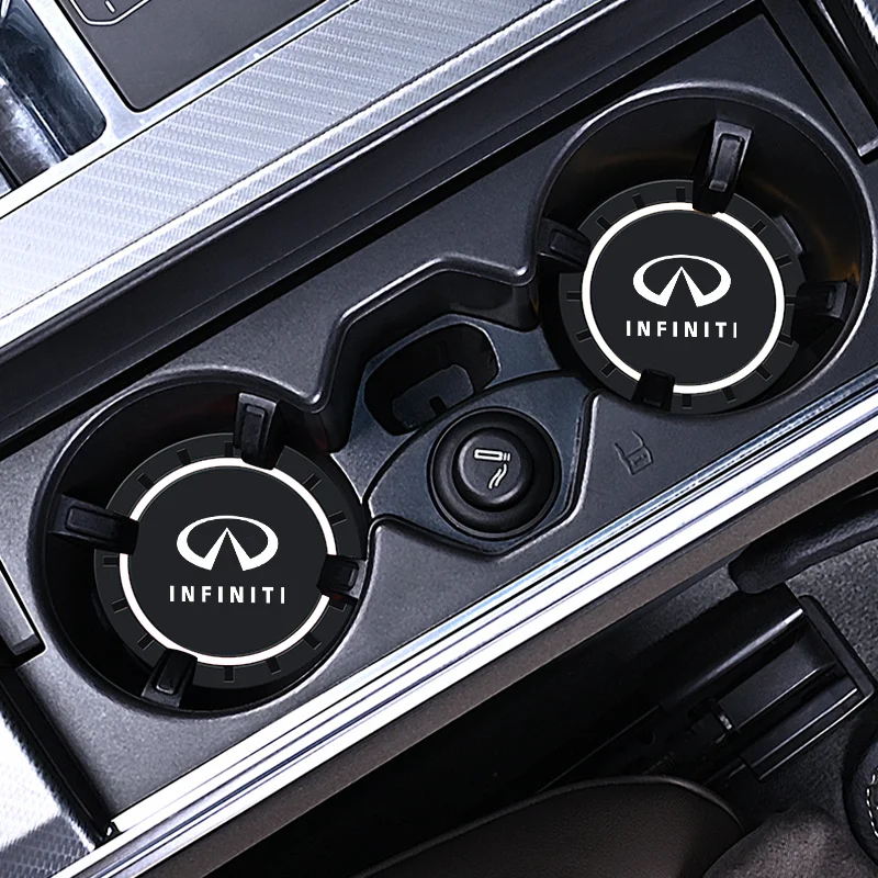 2pcs Car Cup Holder Anti Slip Insert Coaster Pad For Infiniti FX35 Q50 G37 Q30 ESQ QX50 QX60 QX70 ESQ JX35 Water Cup Holder Mats cup holder coasters cup holder inserts car coaster pads cup holder insert
