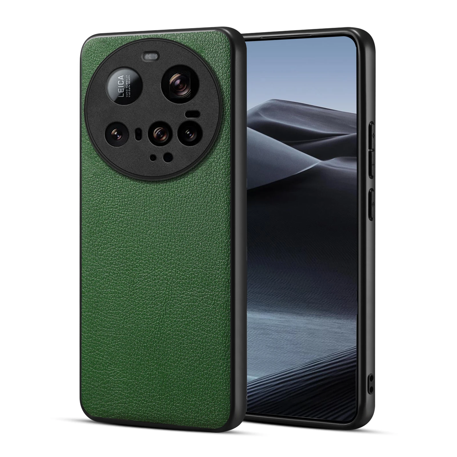 Luxury Calfskin Leather Case with Shockproof Matte Finish and Lens Protection