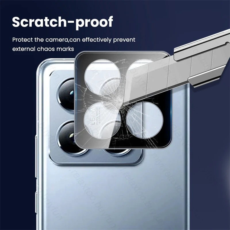 Premium Xiaomi 14TPro Case with 3D Curved Camera Protectors - 2 Pack Tempered HD Glass Lens Shield