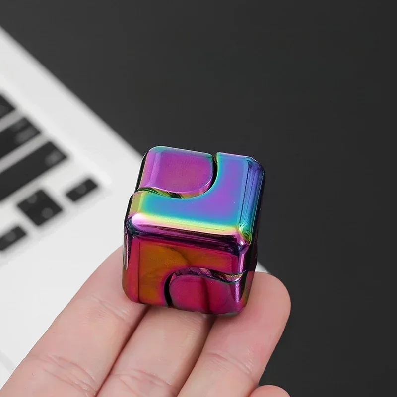 Metal Cube Rotating Fingertip Gyroscope Fidget Anti Stress Toys Adult Office Home Travel Portable Spinner Toys Christmas Gifts fidget spinner fidget spinners finger gyro toy fidget toys decompression tool toy fingertip stress relief toy fidget toy fingertip decompression toy