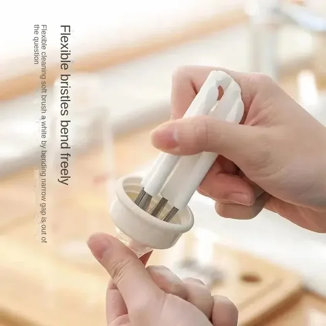 Brosse multifonctionnelle à fente flexible, couvercle de tasse, rainure, continents, ple, brosse à écart de bouteille, ménage, poils souples, brosse à livres, outil de cuisine 3