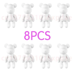 Fluid Bear Paint 23cm POPOBE Wholesales Bear Handmade Brick Gloomy Bear White Blank Vinly Toys for DIY Painted Medicom Toys