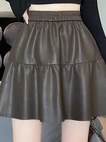 plus Size PU Leather  Skirt High Waist A-Line Silhouette for plus Size Women Autumn Winter New Sle Faionable Slimming... - Image 3