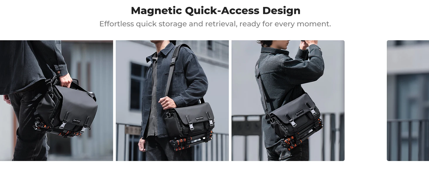 5F Concept Zipper Buckle Sling Travel Photography Shoulder Bag For Sony DSLR SLR Camera Accessories Tripod Holder_voghion.com