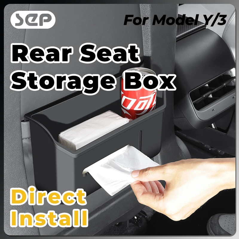 

Tesla Model Y 3 In-car Wastebasket Rear Storage Box Tissue Organiser Rear Seat Convenience Box Tissue Box Car Accessories
