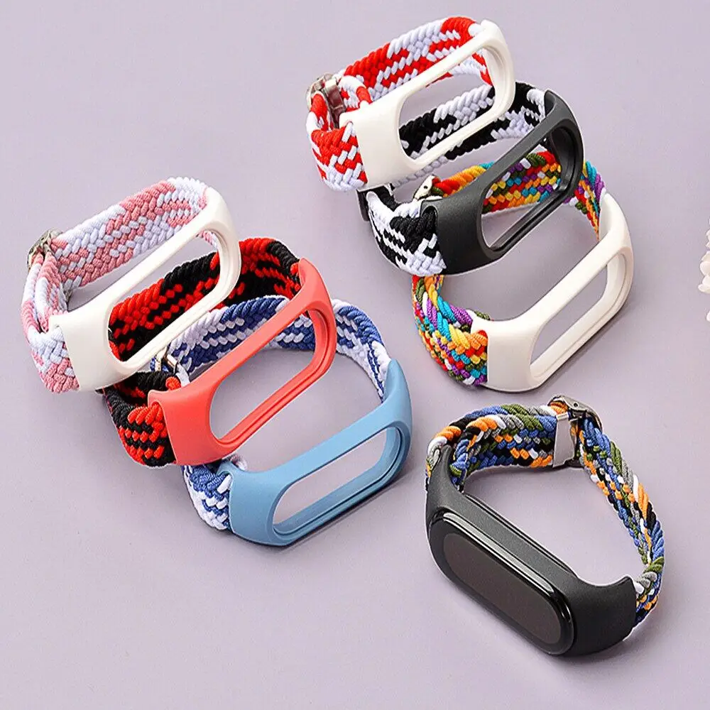 Elastic Adjustable Nylon Braided Wristband Strap - Universal Fit