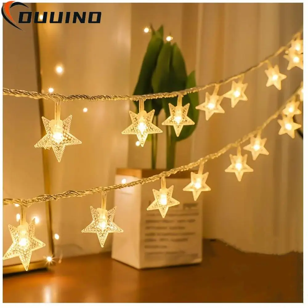 120 Led 10M Star Light String Ghirlande Scintillanti Usb Eu Plug Lampada Natalizia Holiday Xmas Party Wedding Decorative Fairy Lights