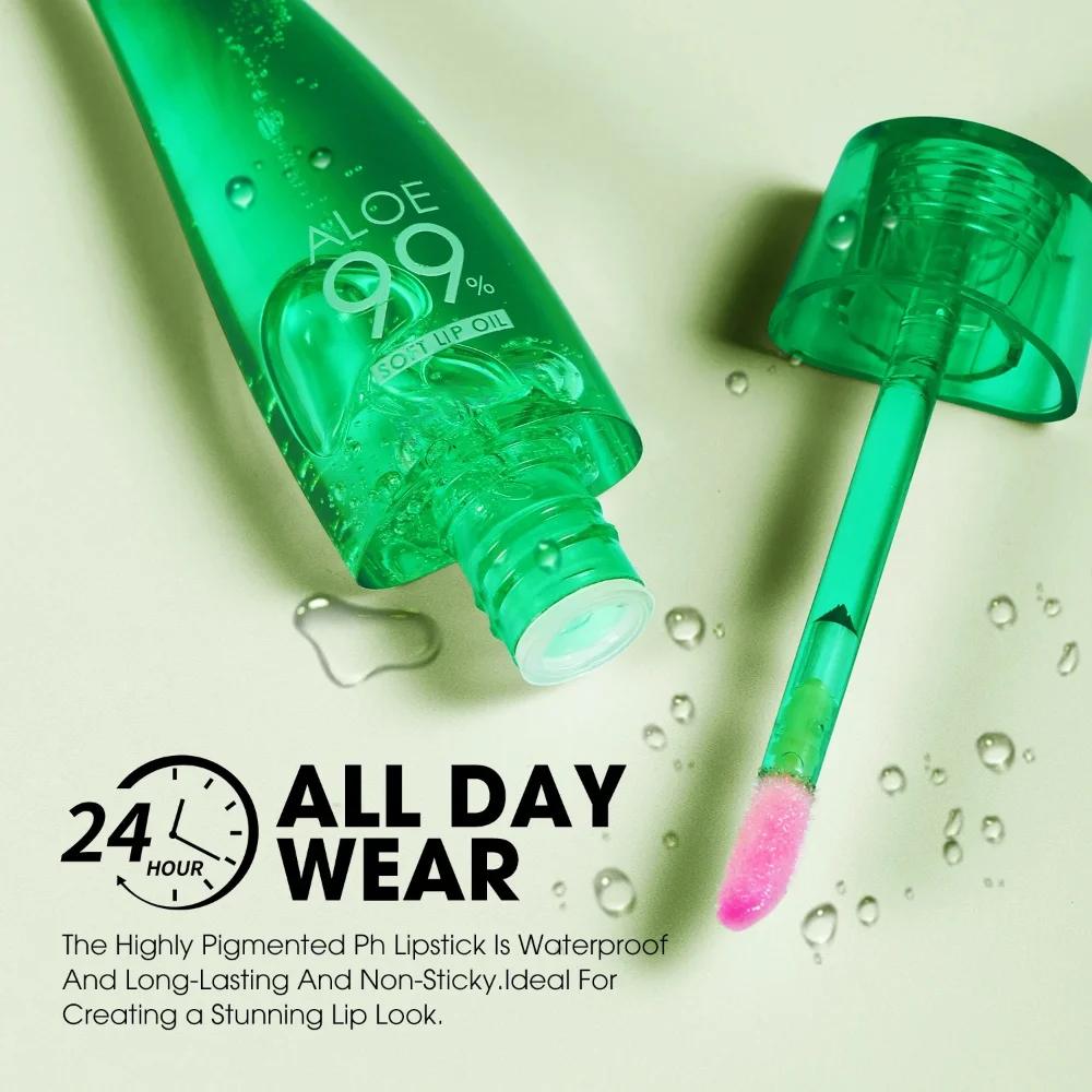 Aloe Vera Color Changing Lip Gloss Moisturizing Lip Oil Waterproof Long-Lasting Shine Easy Apply Safe for All Xmas & Halloween