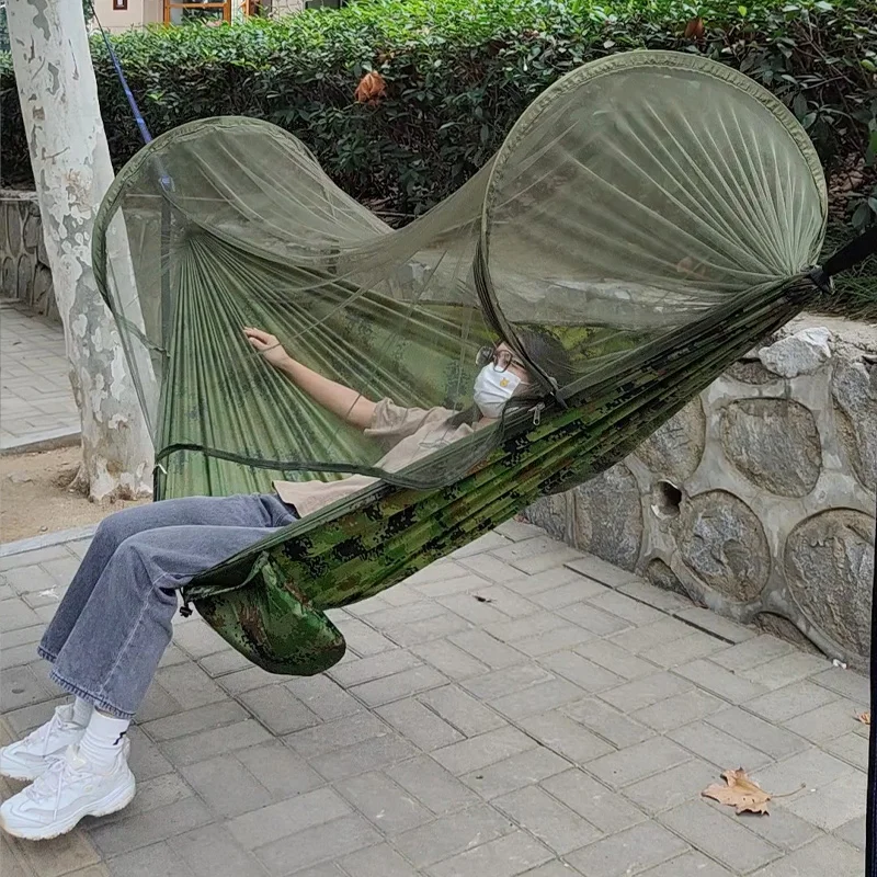 Portable Camping Outdoor Travel Hammock With Mosquito Net Swing